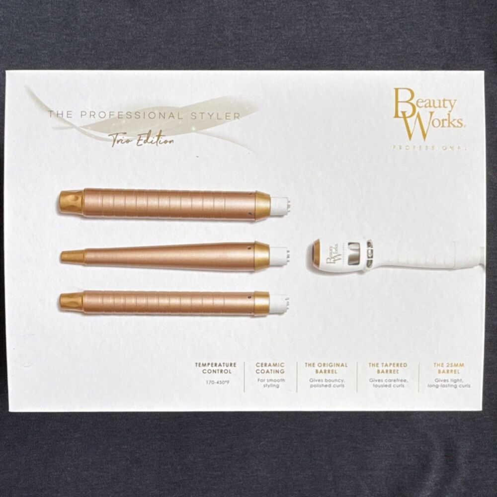 Beauty Works Professional Styler Trio Edition Curling Wand Set